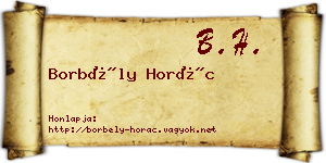 Borbély Horác névjegykártya