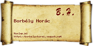Borbély Horác névjegykártya